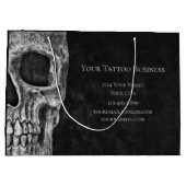 スカルヘッドゴシック白黒タトゥーショップ ラージペーパーバッグ (裏面)