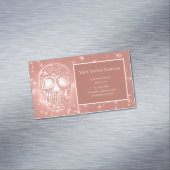 スカルヘッドバラ金ゴールドエレガントゴシックガーリーグリッター マグネット名刺 (インサイチュ)