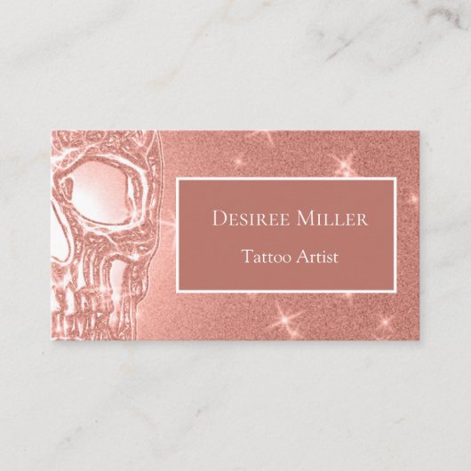 スカルヘッドバラ金ゴールドエレガントゴシックガーリーグリッター 名刺 (正面)
