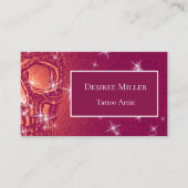 スカルヘッドパープルゴシックエレガントガーリーグリッター 名刺 (正面)