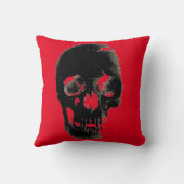 スカルヘビーメタルファンタジーアートレッドブラック クッション (裏面)