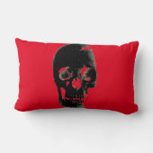 スカルヘビーメタルファンタジーアートレッドブラック ランバークッション (裏面)