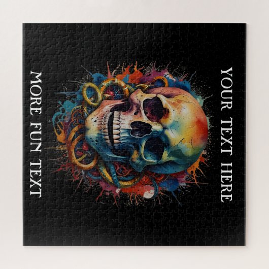 スカルヘ数々のッドの色絵を描付き ジグソーパズル (横)