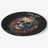 スカルヘ数々のッドの色絵を描付き ペーパープレート (アングル)