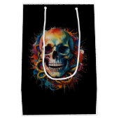 スカルヘ数々のッドの色絵を描付き ミディアムペーパーバッグ (裏面)