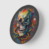 スカルヘ数々のッドの色絵を描付き ラウンド壁時計 (傾斜)