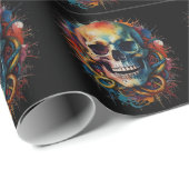 スカルヘ数々のッドの色絵を描付き ラッピングペーパー (ロールコーナー)