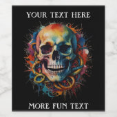 スカルヘ数々のッドの色絵を描付き ワインラベル (シングルラベル)