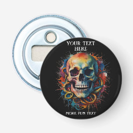 スカルヘ数々のッドの色絵を描付き 栓抜き