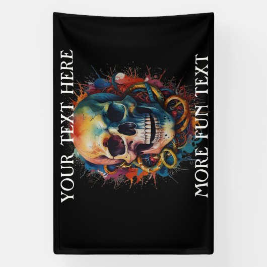 スカルヘ数々のッドの色絵を描付き 横断幕 (縦)