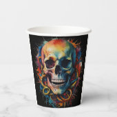 スカルヘ数々のッドの色絵を描付き 紙コップ (裏面)