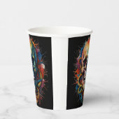 スカルヘ数々のッドの色絵を描付き 紙コップ (右)