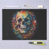 スカルヘ数々のッドの色絵を描付き 薄葉紙 (クラフト)