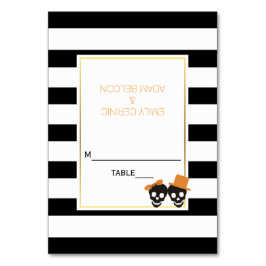 スカルペアストライプ白黒結婚の護衛カード テーブルナンバー