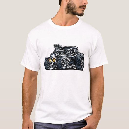 スカルホットロッド Tシャツ (正面)