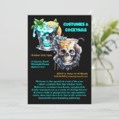 スカルホラーハッピーアワーカクテルハロウィンゴシック 招待状 (スタンド正面)