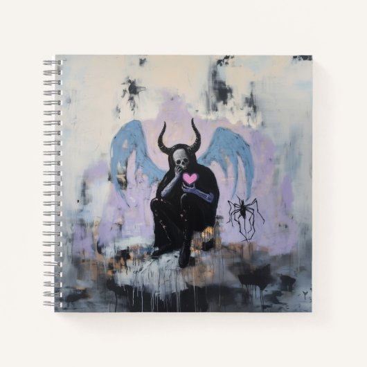スカルホルンスパイダーハートマジカルウィッチーAIアート ノートブック (正面)