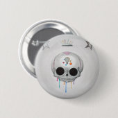 スカルボタンの深い 缶バッジ (正面&裏面)