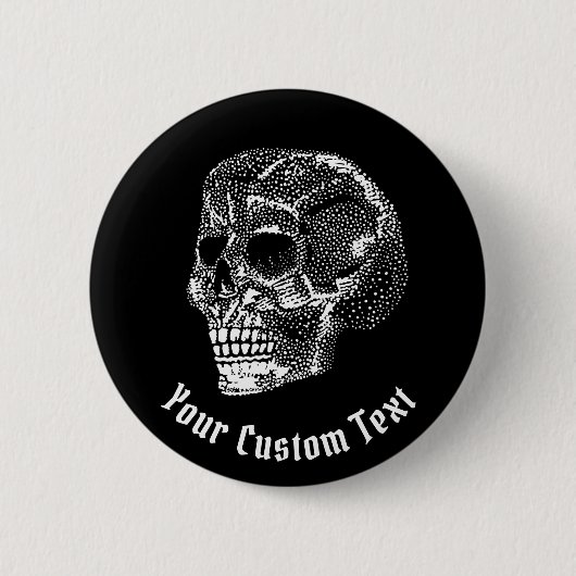 スカルボタン 缶バッジ (正面)