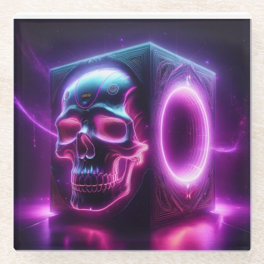 スカルボックスサブウーファー ガラスコースター (正面)