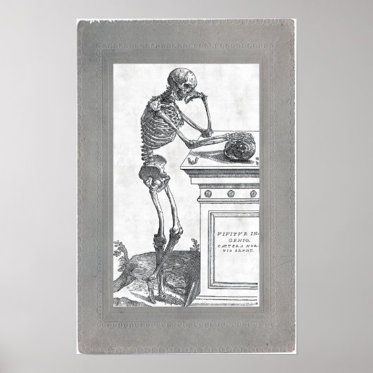 スカルポスター付きスケルトン ポスター (正面)