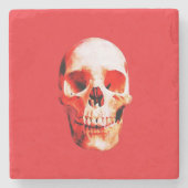 スカルポップ・アートのアートイラストレーション ストーンコースター (正面)