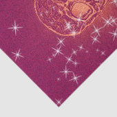 スカルポップ・アートのアートピンクパープルグリッターカラフル 薄葉紙 (詳細)