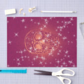 スカルポップ・アートのアートピンクパープルグリッターカラフル 薄葉紙 (クラフト)