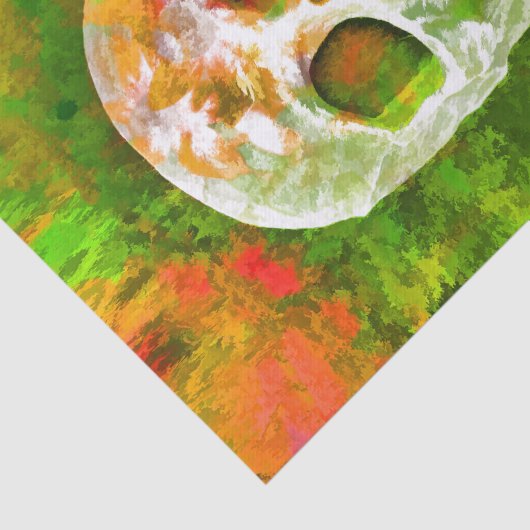 スカルポップ・アートのアートレッドグリーンカラフルユニーク抽象芸術 薄葉紙 (詳細)