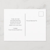 スカルムービングゴシック白黒タトゥーショップ インビテーションポストカード (裏面)