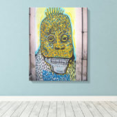 スカルメキシコグラフィティ通りアート実在ワールアート キャンバスプリント (インサイチュ (ウッドフロア))