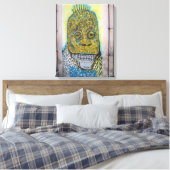 スカルメキシコグラフィティ通りアート実在ワールアート キャンバスプリント (インサイチュ (寝室))