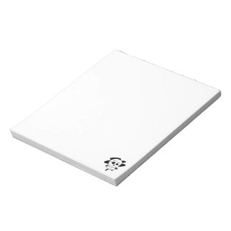 スカルメモ帳5.5インチx 6インチ（黒） ノートパッド