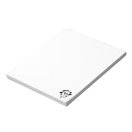 スカルメモ帳5.5インチx 6インチ（黒） ノートパッド (回転)