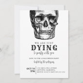 スカルモダン大人ハロウィーンの衣装パーティー 招待状 (正面)
