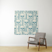 スカルモチーフ：シームレスなフリーハンドパターン タペストリー (インサイチュ)