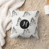 スカルモノグラム装飾用クッション クッション (ブランケット)