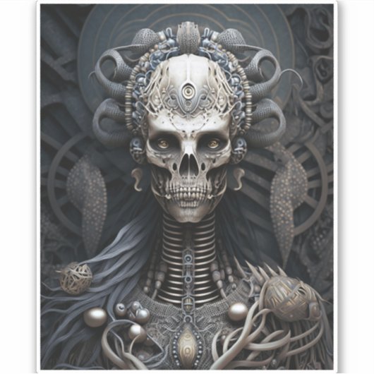 スカルモンスタースケルトンのホラーシール シール (正面)