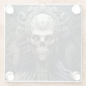 スカルモンスタースケルトンホラーガラスコースター ガラスコースター (裏面)