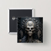 スカルモンスタースケルトンホラーボタン 缶バッジ (正面&裏面)