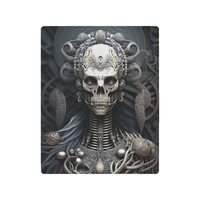 スカルモンスタースケルトンホラーメタルプリント メタルプリント (正面)