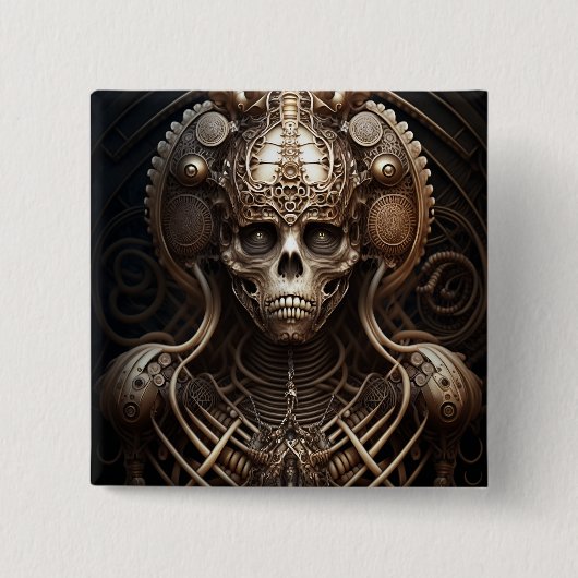 スカルモンスタースケルトンホラー 缶バッジ (正面)