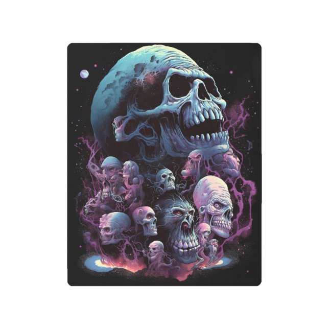 スカルモンスターズホラーアート メタルプリント (正面)