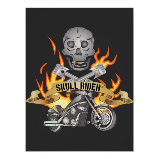 スカルライダーオートバイコミュニティサイン ポスター (正面)