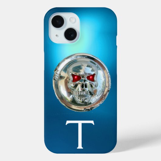 スカルライダースモノグラムアキアブルー Case-Mate iPhoneケース (裏面)