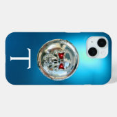 スカルライダースモノグラムアキアブルー Case-Mate iPhoneケース (裏面 (横))
