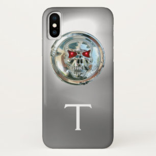 スカルライダースモノグラムホワイト iPhone X ケース