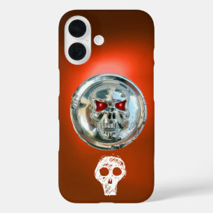 スカルライダー金属モノグラムオレンジ iPhone 16ケース