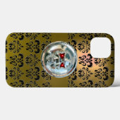 スカルライダー黄色の黒ダマスクケースメイトiPhone Case-Mate iPhoneケース (裏面 (横))