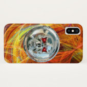 スカルライダー黄色オレンジフラクタル渦巻き Case-Mate iPhoneケース (裏面(横))